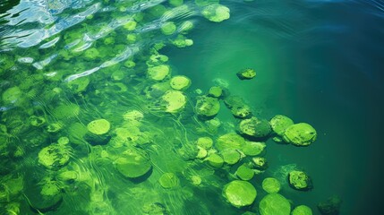 Fototapeta premium bloom blue green algae