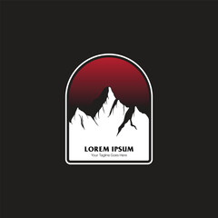 Fototapeta premium Mountain logo design inspiration, Mountain illustration, outdoor adventure . Vector graphic print for t shirt and other uses