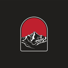 Mountain logo design inspiration, Mountain illustration, outdoor adventure . Vector graphic print for t shirt and other uses