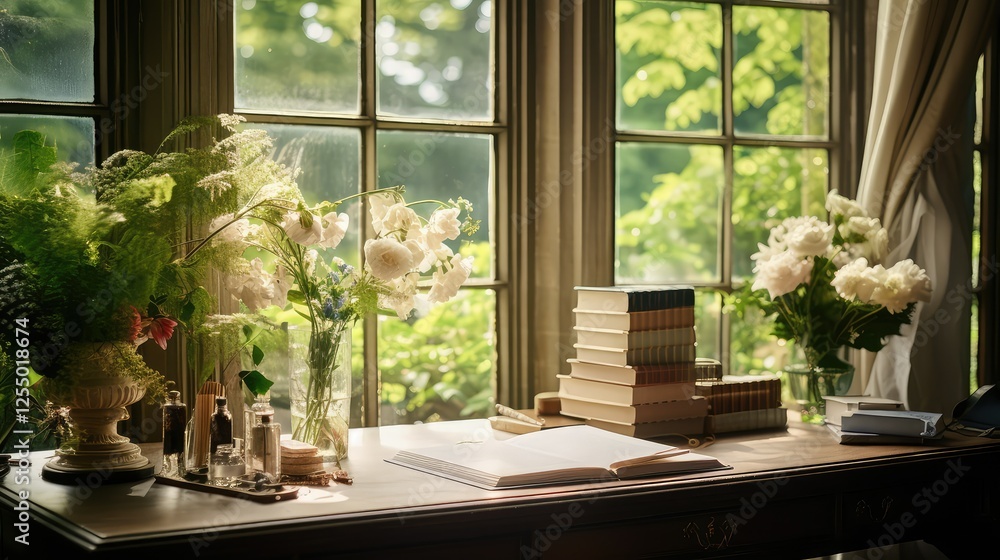 Poster garden parchment desk