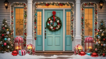 Obraz premium fairy front door christmas