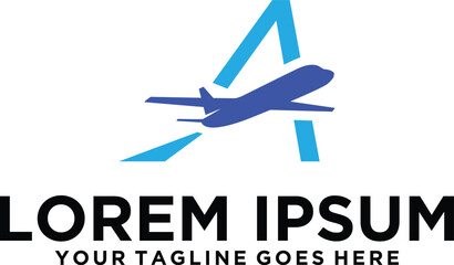 Aviation School Airplane logo design