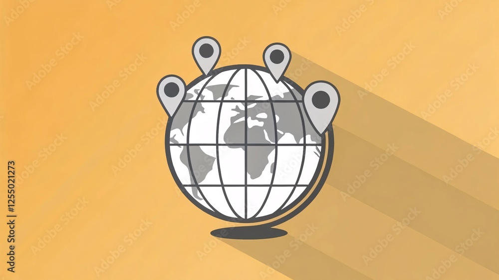 Poster global mapping and location services event modern digital environment infographic content technology