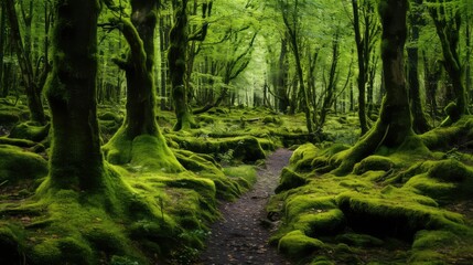 Fototapeta premium carpet green moss forest