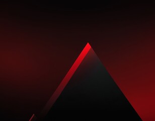 A striking red and black abstract pyramid, symbolizing strength and creativity.