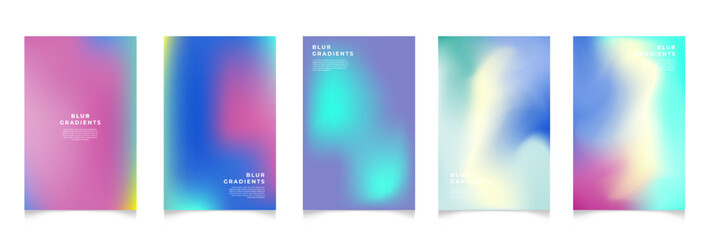 Fototapeta premium Abstract blur gradient background. Collection. Abstract liquid background. Vibrant color blend. Blurred fluid colors. Gradient mesh. Modern design template for posters, ad banners, brochures ,web.