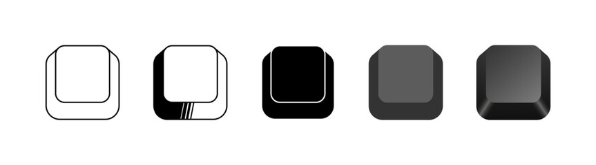 Evolution of a simple square icon design from outline to gradient. Vector icon