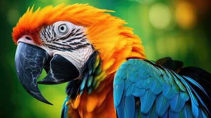 Obraz premium feathers orange teal green