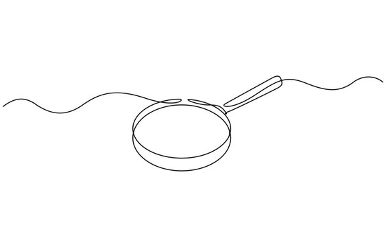 Magnifying glass continuous line vector illustration, One continuous line illustration of magnifying glass. Continuous line drawing of magnifying glass lens.