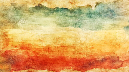 Obraz premium Abstract watercolor background with earthy red, orange, and green tones .