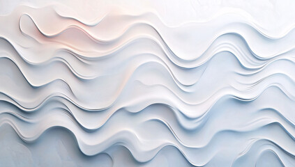 Fototapeta premium Elegant minimalist 3D wall design with wavy curves and shadows.