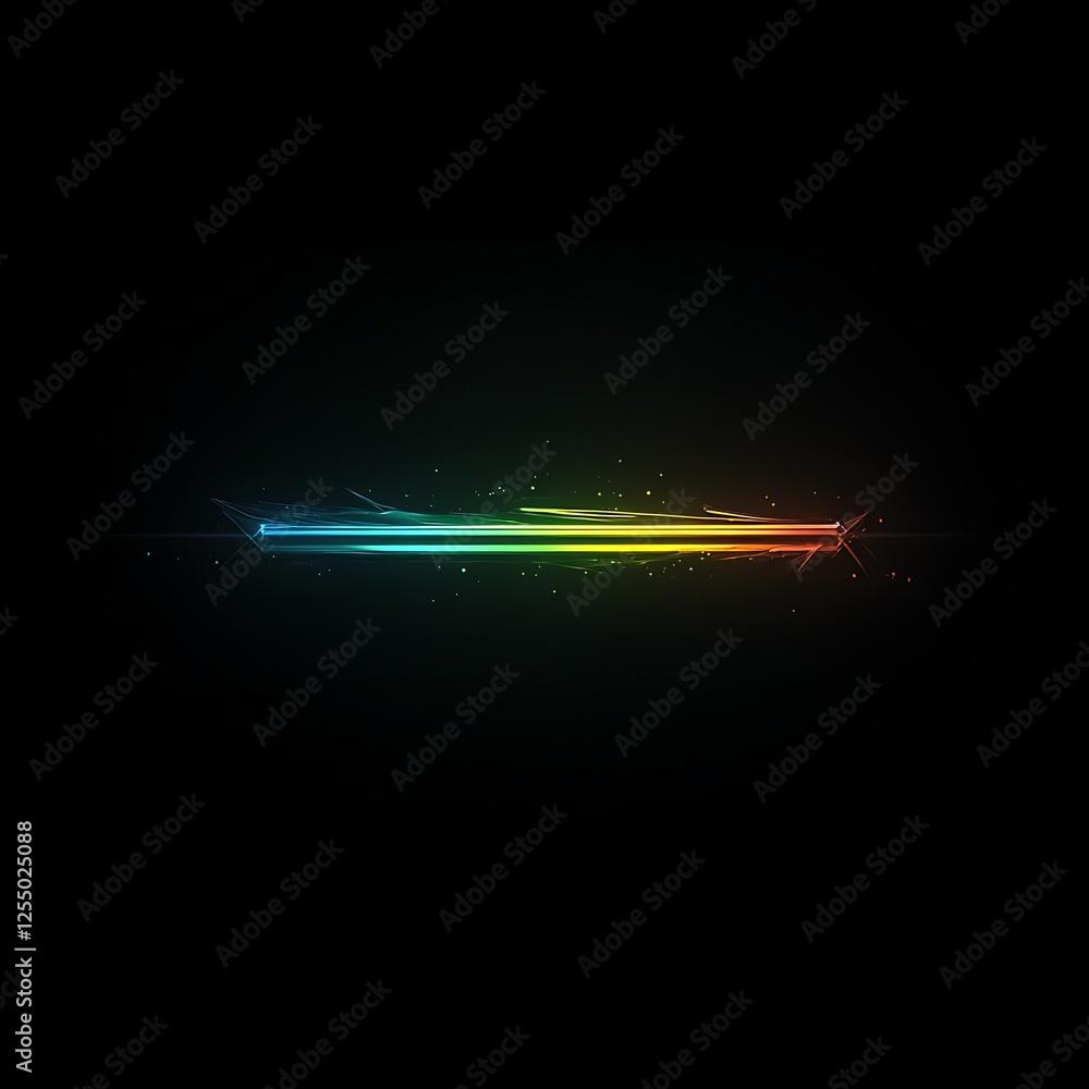 Poster luminous streak spectrum in digital art with gradient transition and abstract flair on dark backdrop