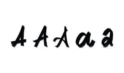 Brush Stroke Variations Of The Letter A