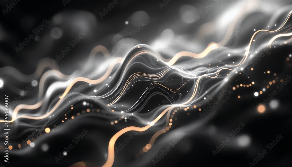 Aufkleber abstract luminous wave pattern with elegant curves and sparkling bokeh