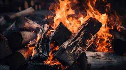 Fototapeta premium warm burning wood texture