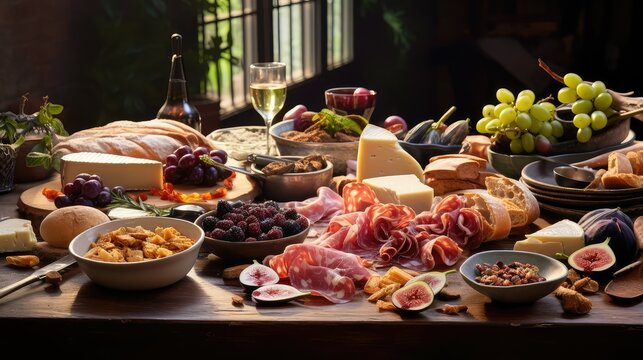 tble food on a table