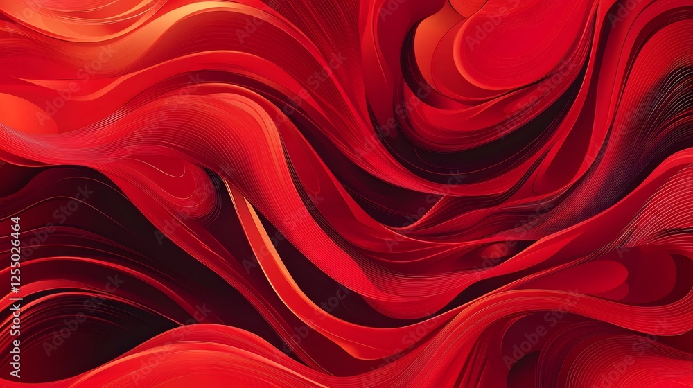Poster abstract red swirling wave pattern design
