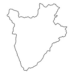 Outline map of Burundi, Map Burundi country eastern Central Africa