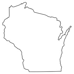 Outline Map State of Wisconsin, Wisconsin map state USA