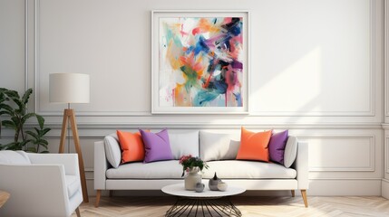 painting white frame on wall