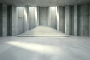 Modern Minimalist 3D Staircase Illustration
