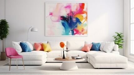 contemporary white living room background