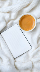 Cozy Coffee and Notebook Still Life Image