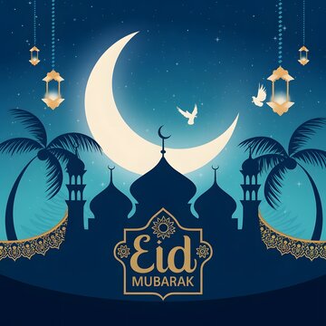 Eid Mubarak Festival decorative greeting background