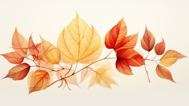 nature hand drawn fall leaves