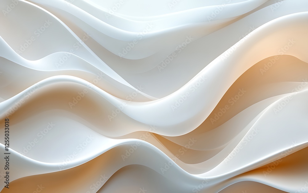 Aufkleber abstract wavy forms, smooth surfaces, elegant design, digital art, background, possible use in prese