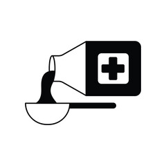 syrup glyph outline icon with white background vector stock illustration