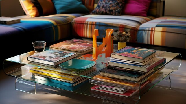 travel books on coffee table