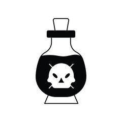 poison glyph outline icon with white background vector stock illustration