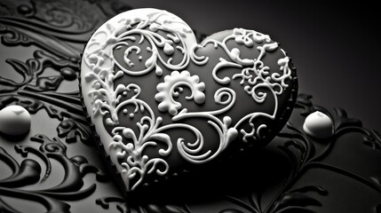 design black and white heart