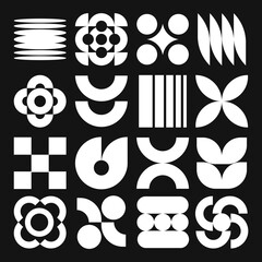 Modern bauhaus y2k geometric shapes