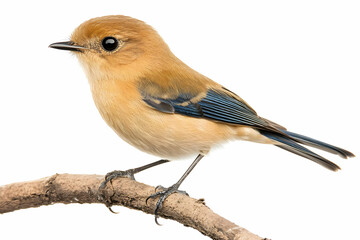 Fototapeta premium Cute Small Bird on Branch Illustration