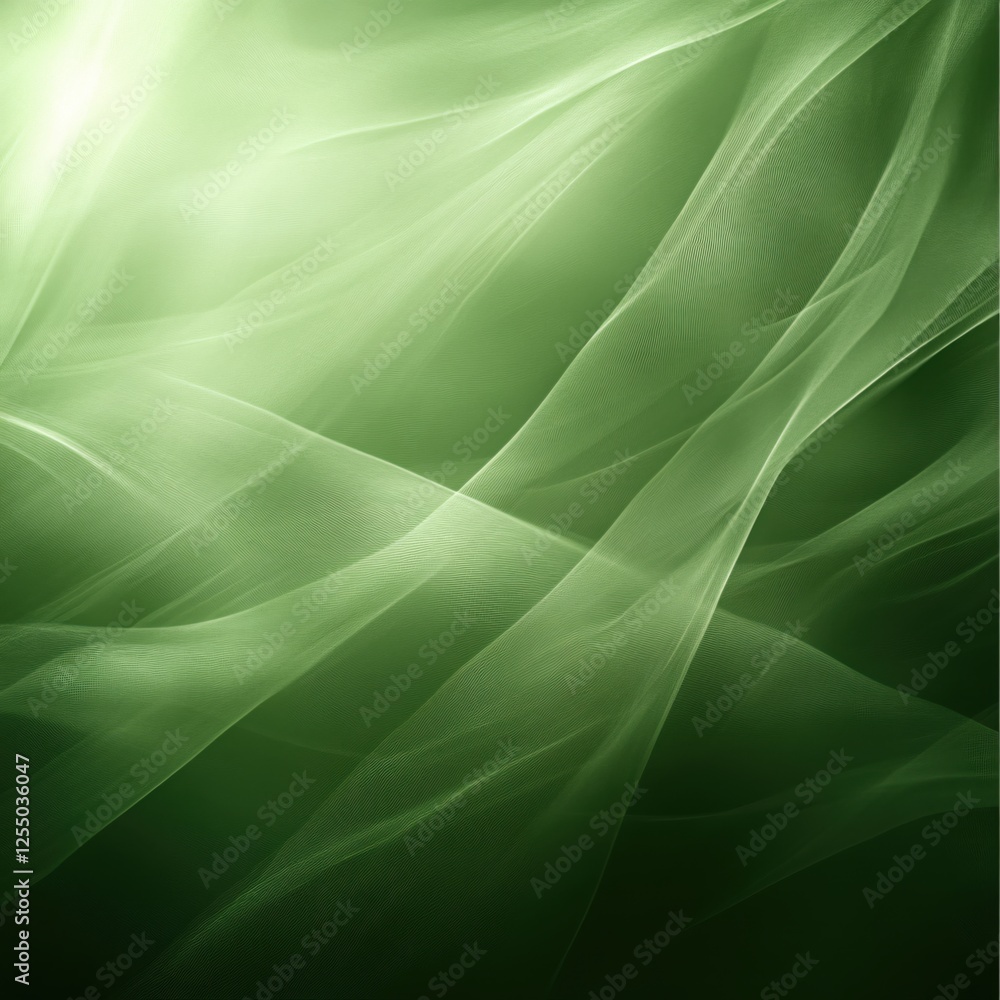 Poster abstract green texture with elegant flowing lines and subtle light for a serene backdrop