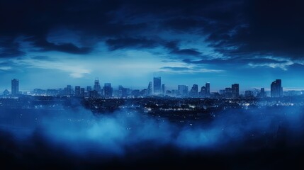 Fototapeta premium skyline black and blue smoke