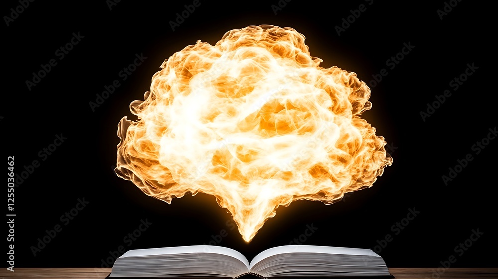 Poster open book unleashing explosive knowledge and power imagination portal for storytelling effects