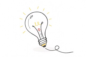 Inspiring idea generation action creative workspace digital illustration minimalist design close-up view concept of innovation and creativity