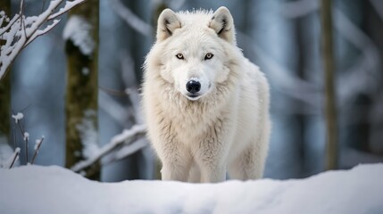 Obraz premium forest wolf white