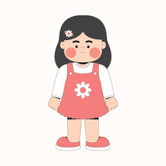 Girl Cartoon Character Icon Illustration
