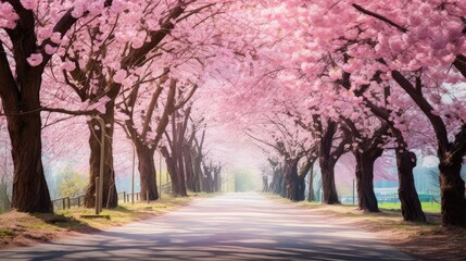 trees spring roads