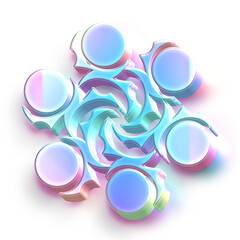 3D Y2k Acid Mandala Element