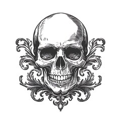 Ornate Skull Graphic Design. Possible Stock Photo Use