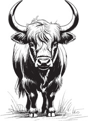 cow on a white background black outline