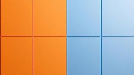 Orange And Blue Divided Wall Tiles