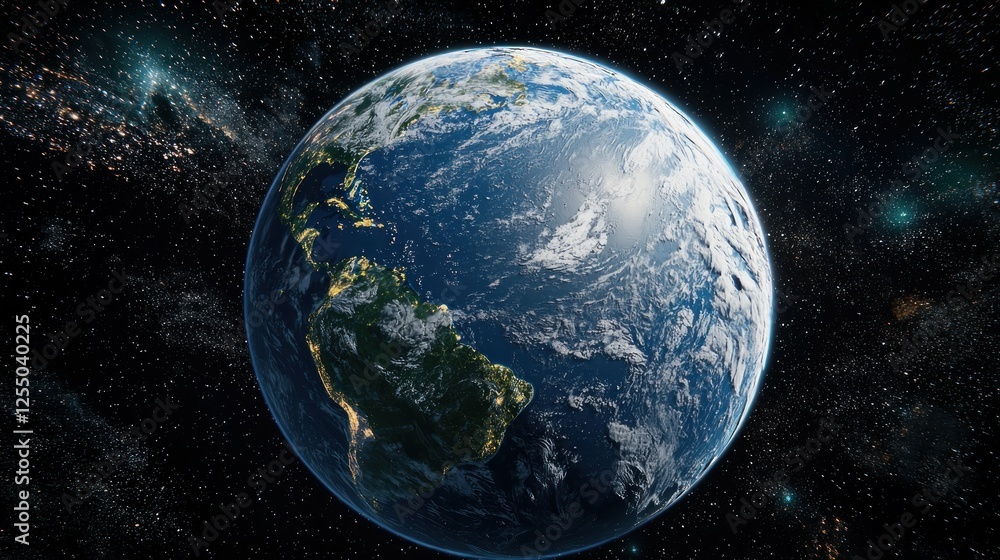 Aufkleber excellent ai-generated digital twin of the earth displaying real-time environmental data and futuris