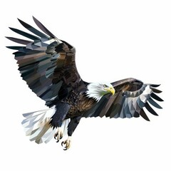 Obraz premium eagle low poly art on a white background Created with Generative AI technology