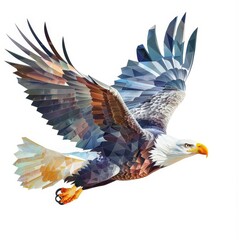 Obraz premium eagle low poly art on a white background Created with Generative AI technology